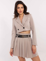 Hurt Ciemnobeżowa plisowana spódnica od garnituru