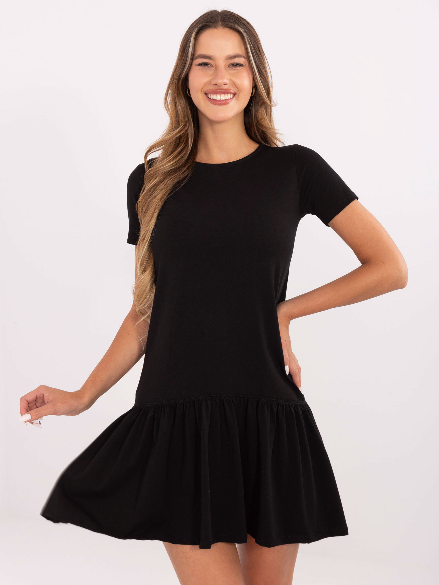 Black cotton dress RUE PARIS.