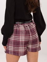 Burgundowe rozkloszowane spódnico-szorty