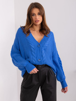 Hurtownia Ciemnoniebieski sweter damski z guzkami RUE PARIS