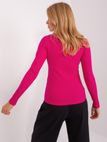 Hurtownia Fuksjowa bluzka z długim rękawem w prążek