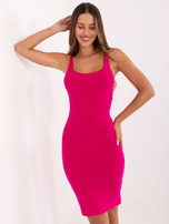 Fuksjowa sukienka ołówkowa basic Dianna