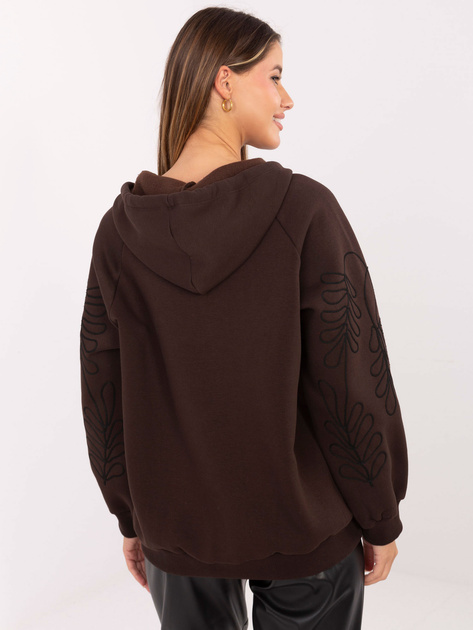 Czekoladowa ocieplana bluza z kapturem