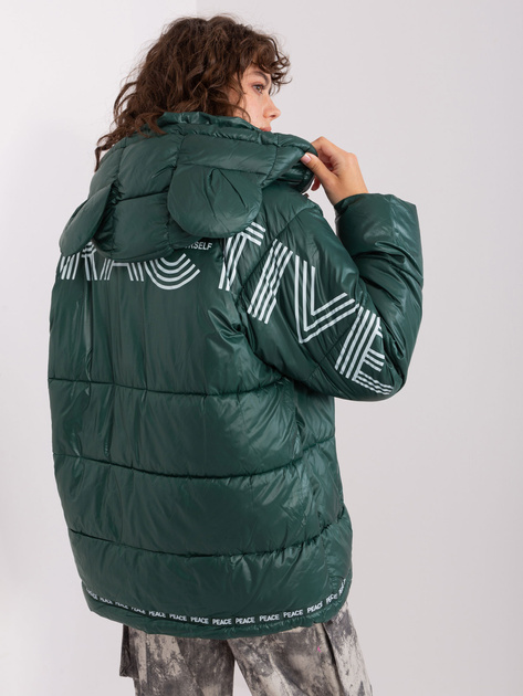 Hurtownia Ciemnozielona kurtka zimowa pikowana