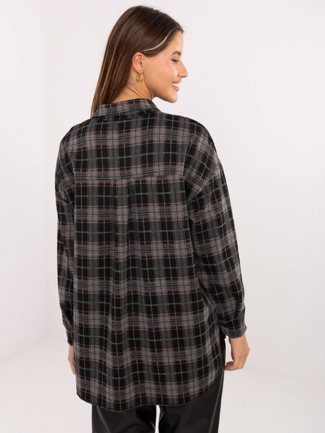 Czarna flanelowa koszula w kratę