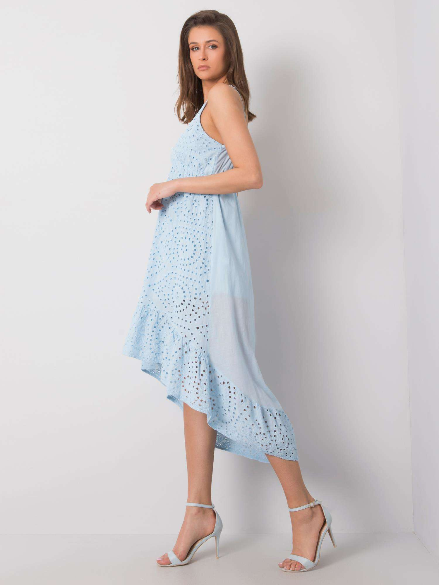 Blaues Kleid mit Rüsche Clover OCH BELLA.