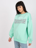 Miętowa bluza dresowa z nadrukiem Los Angeles 