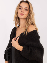 Czarny damski kardigan o kroju oversize