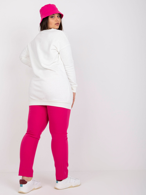 Ecru dresowa bluza plus size bez kaptura Desiree