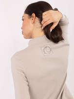 Beżowa bawełniana bluzka w prążek 