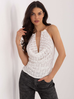 Biały elegancki top z koronki 