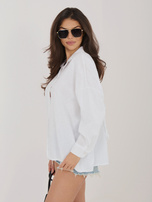 Ecru damska koszula oversize na lato