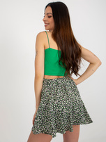 Hurt Czarno-beżowe damskie spódnico-szorty z paskiem