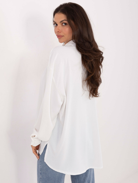 Biała wizytowa bluzka z żabotem