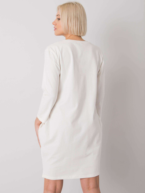 Ecru sukienka z kieszeniami Marseille