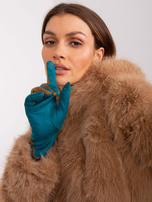 Hurt Morskie damskie rękawiczki z ozdobnym paskiem