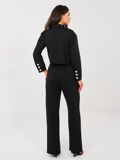 Czarny dresowy komplet z prostymi spodniami RUE PARIS