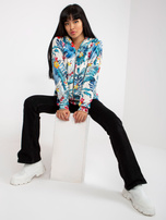 Hurt Biało-niebieska rozpinana bluza z nadrukiem RUE PARIS 