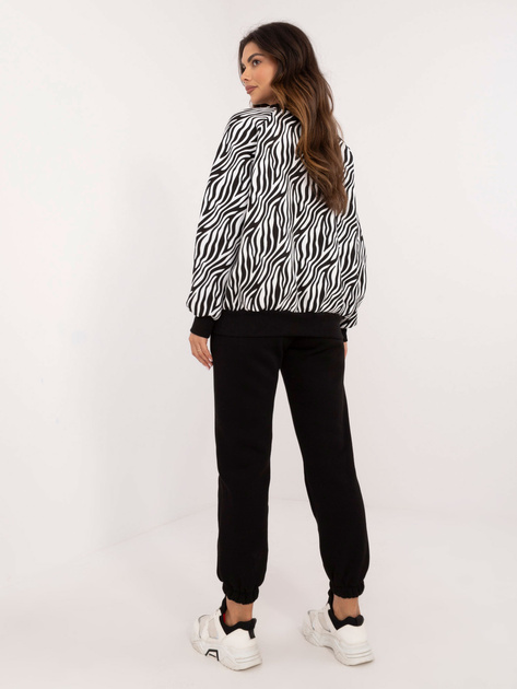 Hurt Biało-czarny damski komplet dresowy z ociepleniem