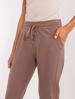 Hurt Brązowe dresowe spodnie basic z kieszeniami Aprilia