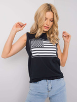 Granatowy top z nadrukiem Petra RUE PARIS