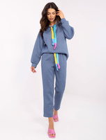 Hurt Ciemnoniebieski melanżowy komplet z bluzą z kapturem