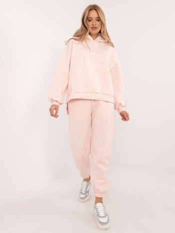 Hurt Jasnoróżowy melanżowy komplet basic z ociepleniem