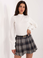 Granatowe damskie spódnico-szorty w kratę