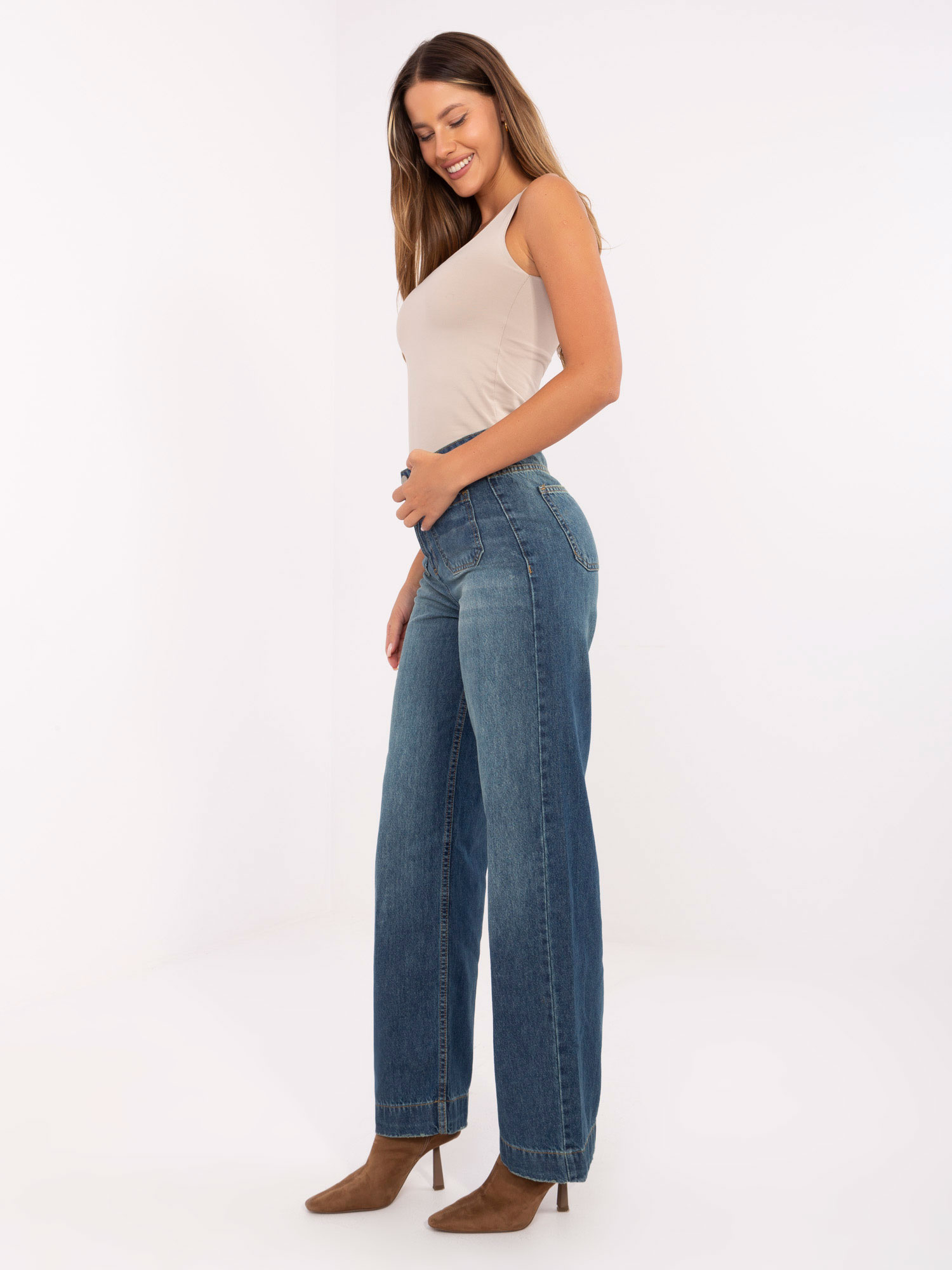 Dunkelblaue Jeans mit Taschen vorne SUBLEVEL.
