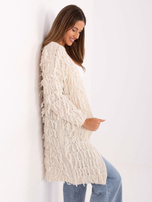 Jasnobeżowy kardigan bez zapięcia RUE PARIS