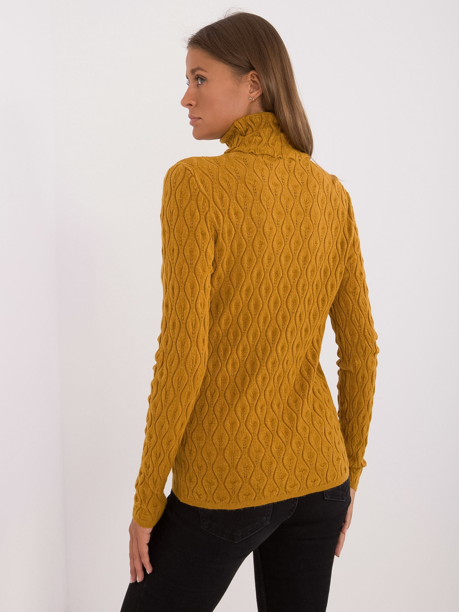 Sweter ciemny żółty