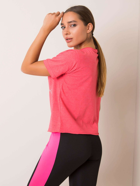 Koralowy t-shirt Star FOR FITNESS