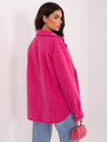 Fuksjowa koszulowa kurtka z dzianiny boucle RUE PARIS 