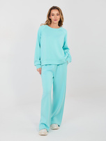 Miętowy dresowy komplet basic ze spodniami 