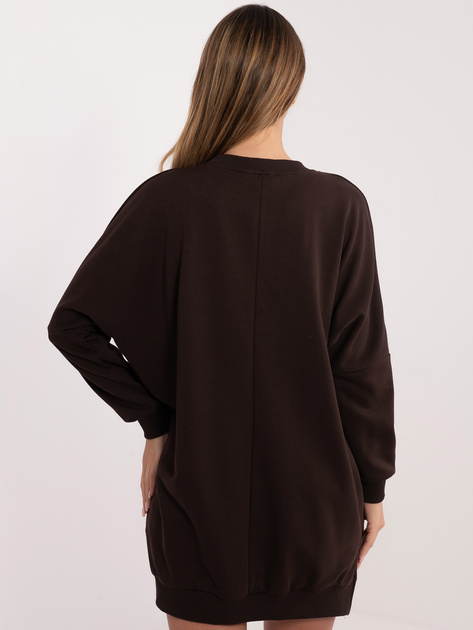 Czekoladowa dresowa sukienka basic z bawełny