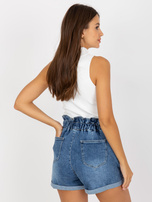 Hurtownia Niebieskie szorty jeansowe z guzikami