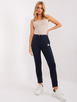 Hurt Granatowe spodnie dresowe z prostymi nogawkami