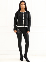Black elegant cardigan with golden thread.