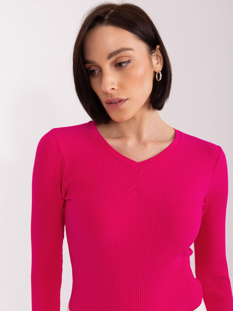 Hurt Fuksjowa bluzka z marszczeniem BASIC FEEL GOOD
