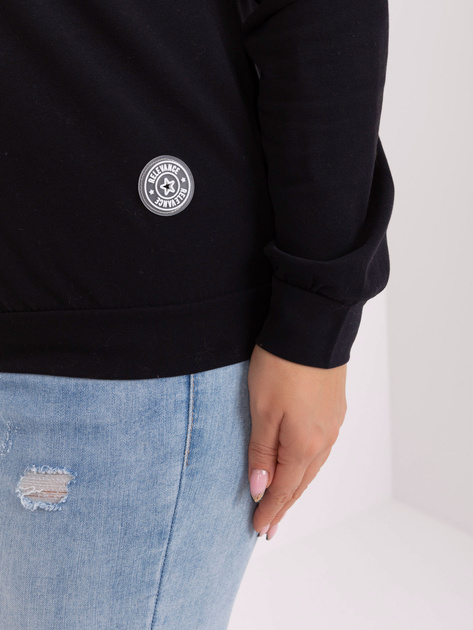 Hurtownia Czarna bawełniana bluzka plus size