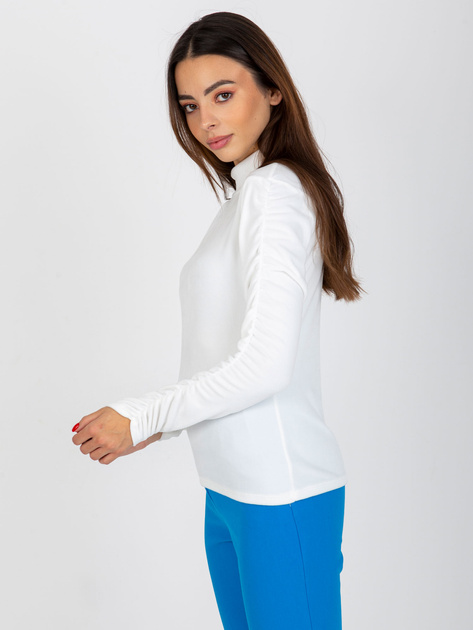 Hurt Ecru welurowa bluzka one size ze stójką RUE PARIS