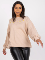 Beige women sweatshirt with Damiette inscription
