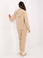 Beżowy swetrowy komplet z domieszką wełny