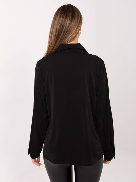 Czarna rozpinana koszula z kołnierzykiem