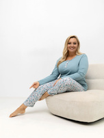 Ciemnomiętowa piżama plus size ze spodniami