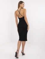 Czarna sukienka w prążek Kira RUE PARIS 