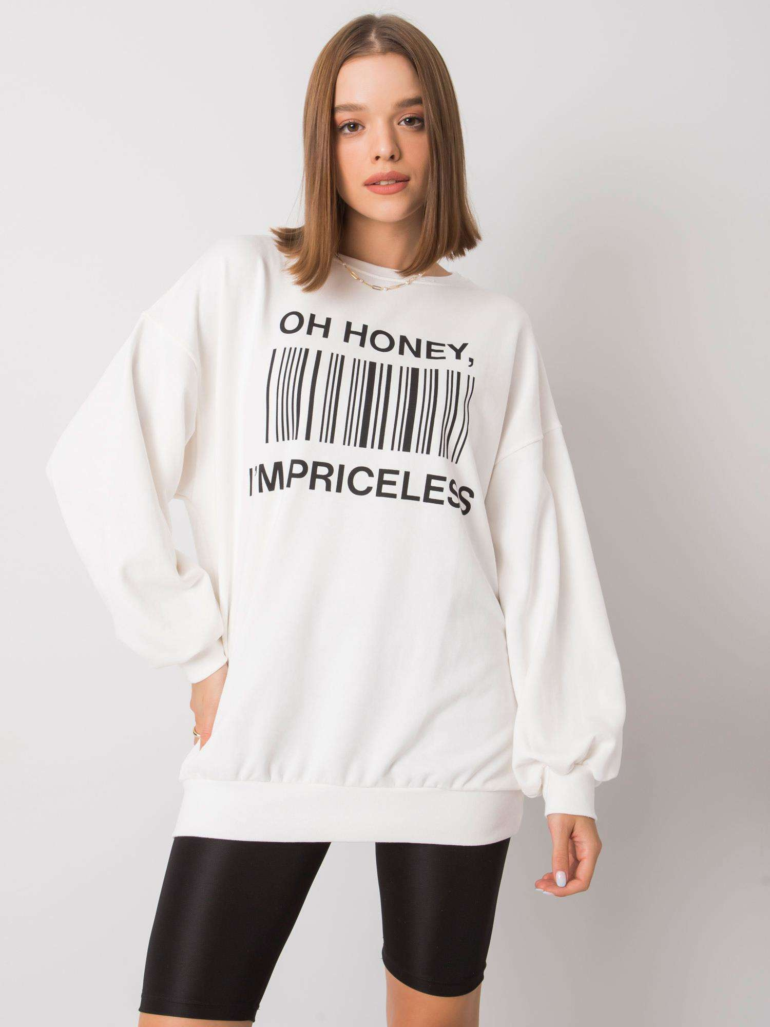 Ecru sweatshirt with print by Karis