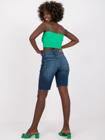 Ciemnoniebieskie damskie szorty jeansowe z bawełny SUBLEVEL