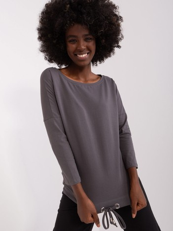 Hurt Graphite basic blouse with a drawstring Fiona BASIC FEEL GOOD.