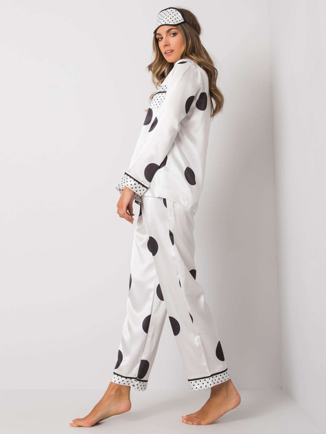 Biała piżama damska w grochy